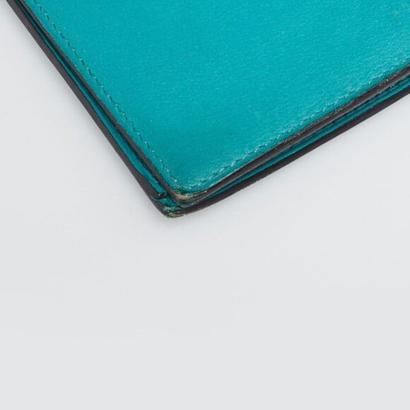 Hermes Blue Paon Swift Leather Fleming Wallet - Picture 5 of 10